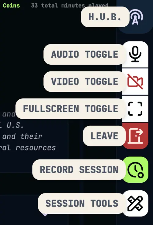 The media controls panel showing audio and video options